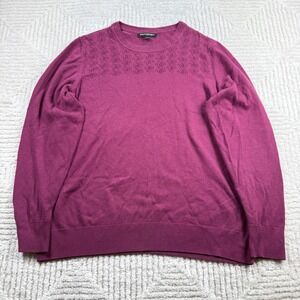 Banana Republic Sweater Womens XL Purple Pointelle Cotton Plum Jewel Tone Preppy